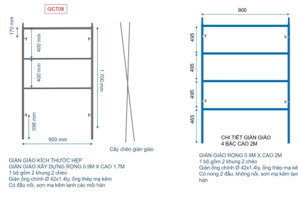 Khung giàn giáo hẹp 0.9m