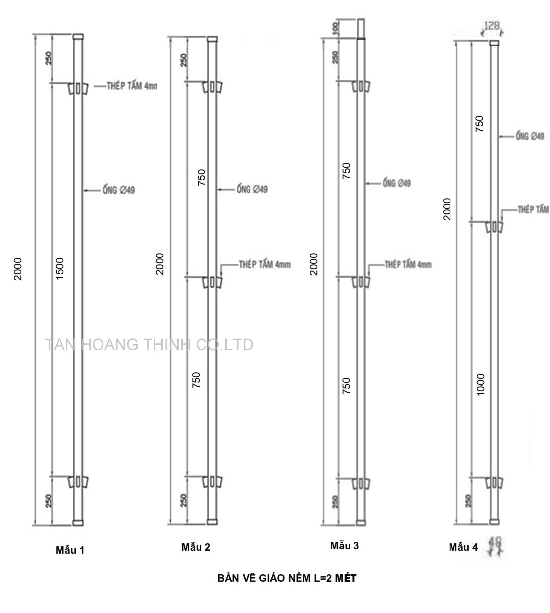 bản vẽ giàn giáo nêm 2m ống D49