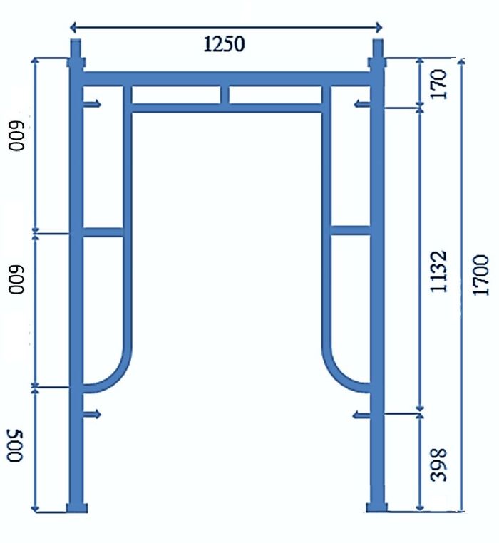 bản vẽ giàn giáo khung 1.7m loại 1 bậc bước, giàn giáo 1 nan bước giá rẻ